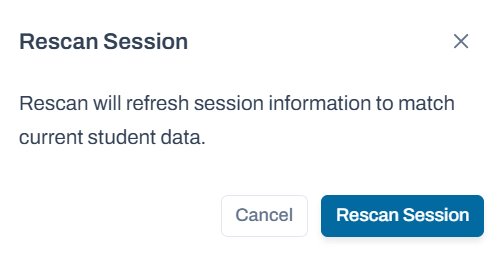 Message asking for confirmation of rescan.