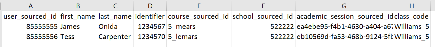Roster with Quick Class Upload