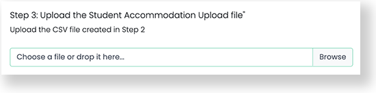 Screenshot of upload field
