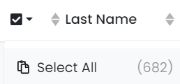 Checkbox to the left of the last name header is selected