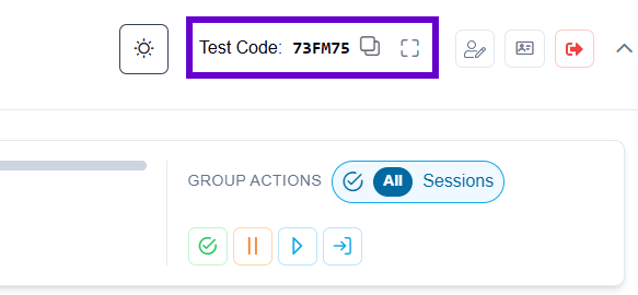 Test code highlighted.