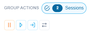 Action buttons for two selected sessions.