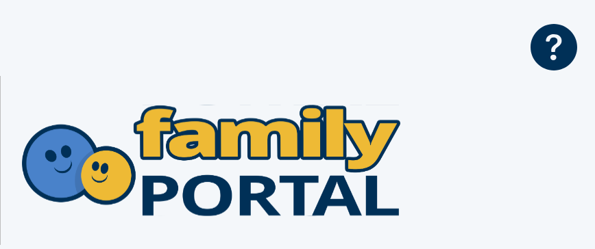 Family Portal logo and question mark icon